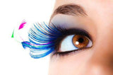 False Eyelashes Blue Feather Tip