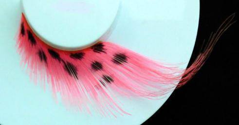 False Eyelashes - Eyelashes Dramatic Pink With Black Spots