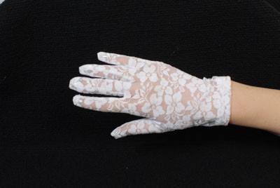Costume Gloves white Short Lace 