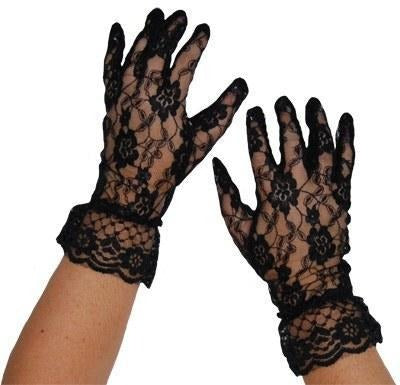 Gloves - Short Lace Gloves Black