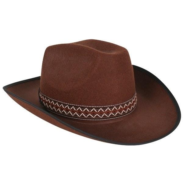Brown Cowboy Costume Hat with Woven Band