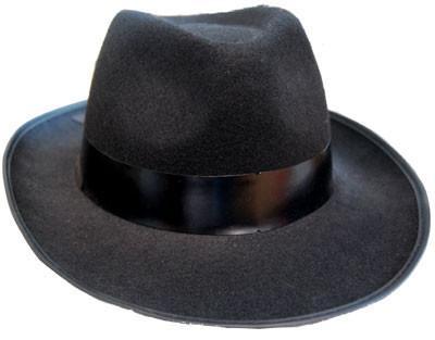 1920's Gangster Costume Hat with Black Band
