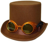 Brown Steampunk Hat With Goggles