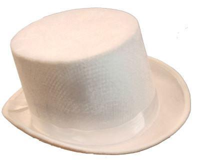 Hats - Velvet Top Hat White