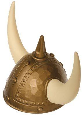 Gold with white horns PVC Viking helmet 
