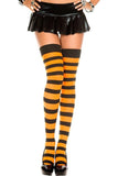 Hosiery - Thigh Hi Wide Striped Stay-Up Stockings