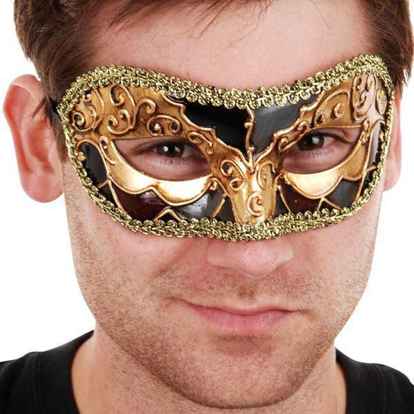Masquerade Masks Men - Mask Luciana Black & Gold