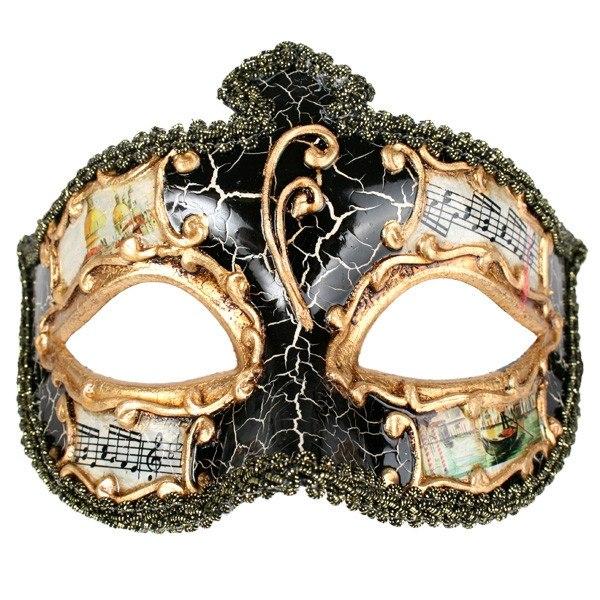 Venetian Style Men's Masquerade Mask Salvatore Black