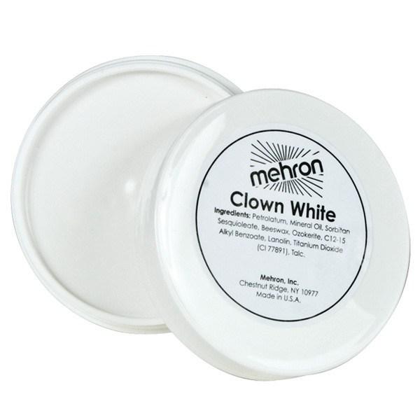 White Make Up Foundation Clown Mehron 200g Mime Professional Face Greasepaint