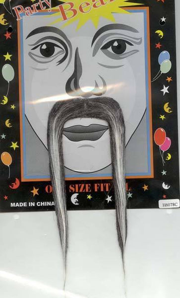 Moustaches/Beards - Moustache Chinese Grey