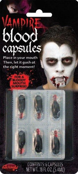Vampire Liquid Fake Blood Capsules Pills Funny Halloween Gag Joke Party Set