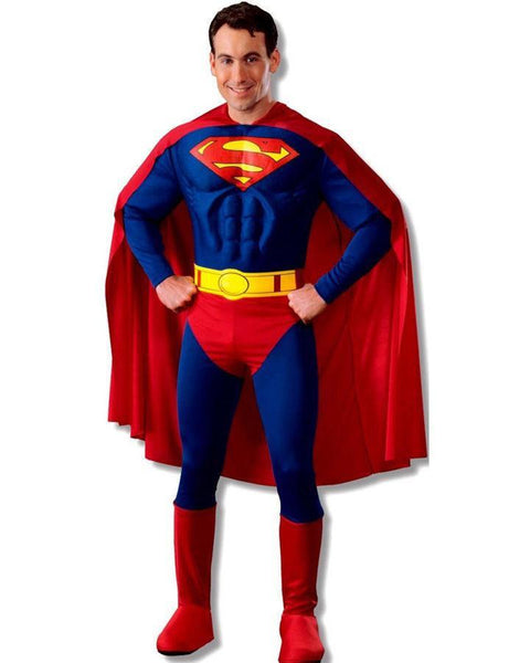 Superman Men's Costume Superhero Muscle Chest Fancy Dress