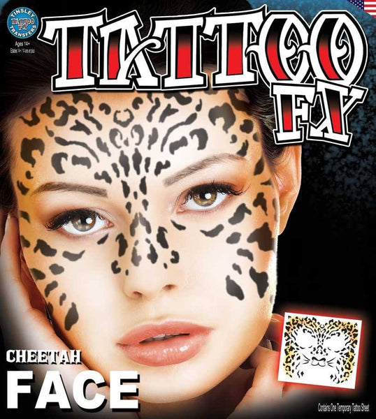 Cheetah Face Temporary Stick On Tattoo