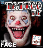 Tattoos - Face - Clown - Temporary Tattoo