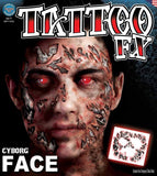 Fake Temporary Face Tattoo Cyborg Halloween Costume Makeup