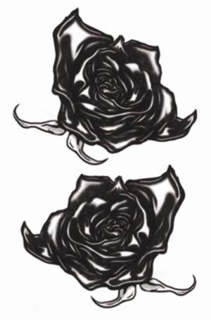 Tattoos - Gothic - Black Roses - Temporary Tattoo