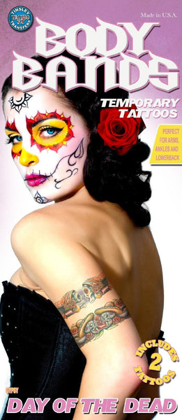 Tattoos - Gypsy Skull - Body Bands - Temporary Tattoo