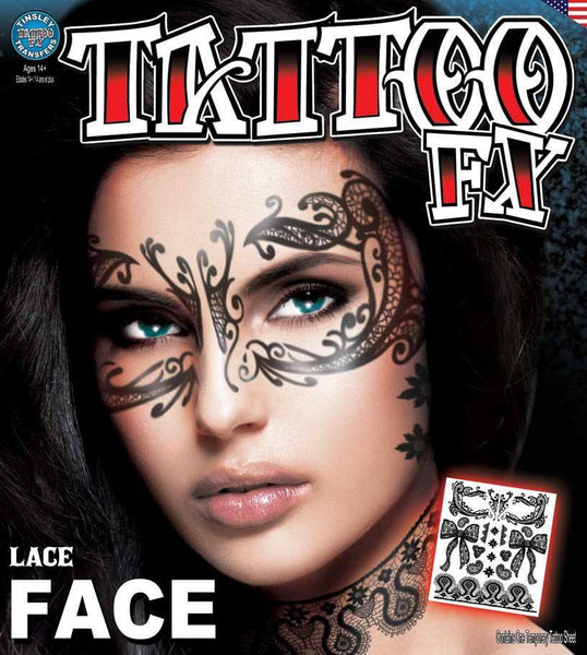 Tattoos - Lace Mask Temporary Masquerade Tattoo