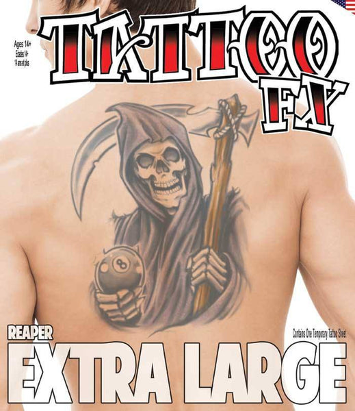 Temporary Sons Of Anarchy Back Tattoo Reaper Fake Transfer Tattoos