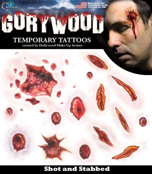 Tattoos - Trauma - Shot & Stabbed - Temporary Tattoos