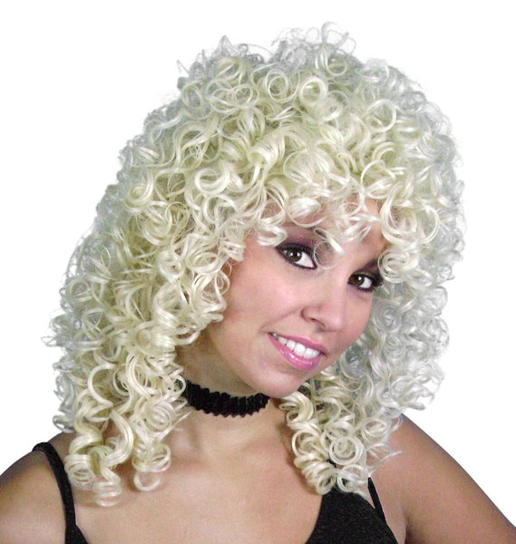 1980's Women Blonde Ringlets Costume Wig
