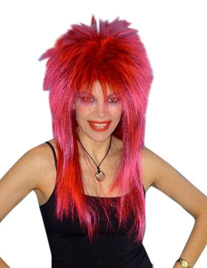 80s Cindy Lauper Spiky Layered Wig Pink