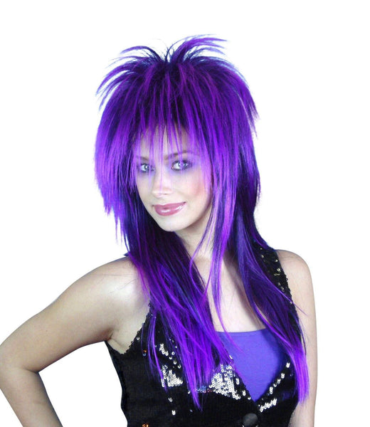 1980's wigs - 80s Cindy Lauper Spiky Layered Wig Purple