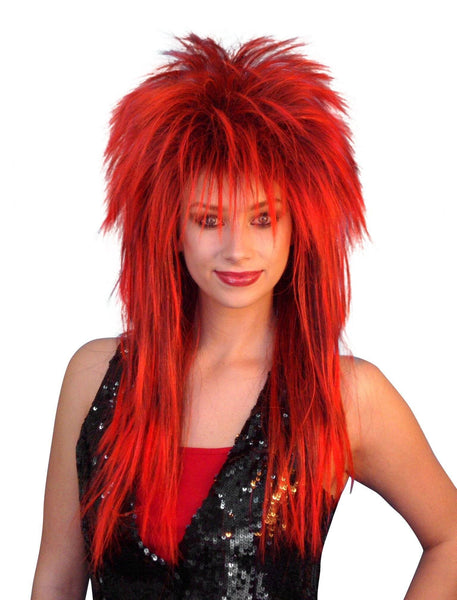 80s Cindy Lauper Spiky Layered Wig Red