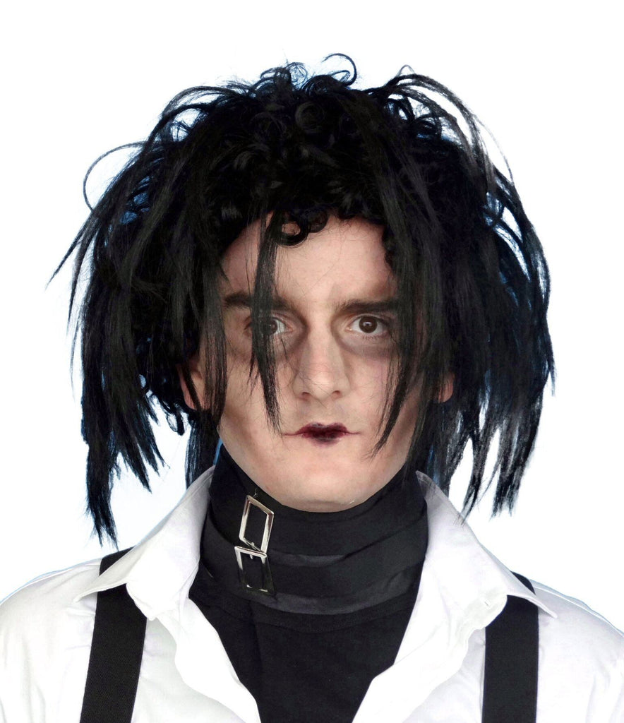 Black Edward Costume Wig Halloween Fancy Dress Accessory