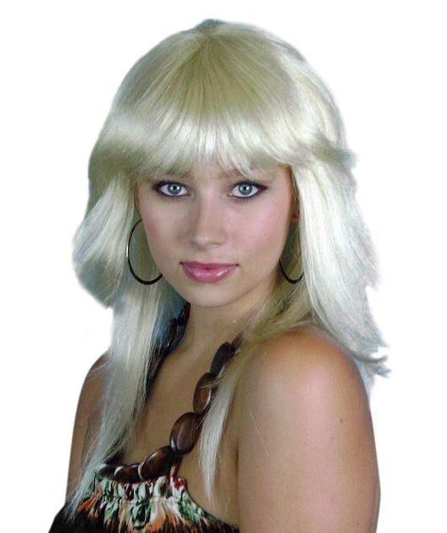 Blonde Flicked Farrah Fawcett Costume Retro 70's Wig