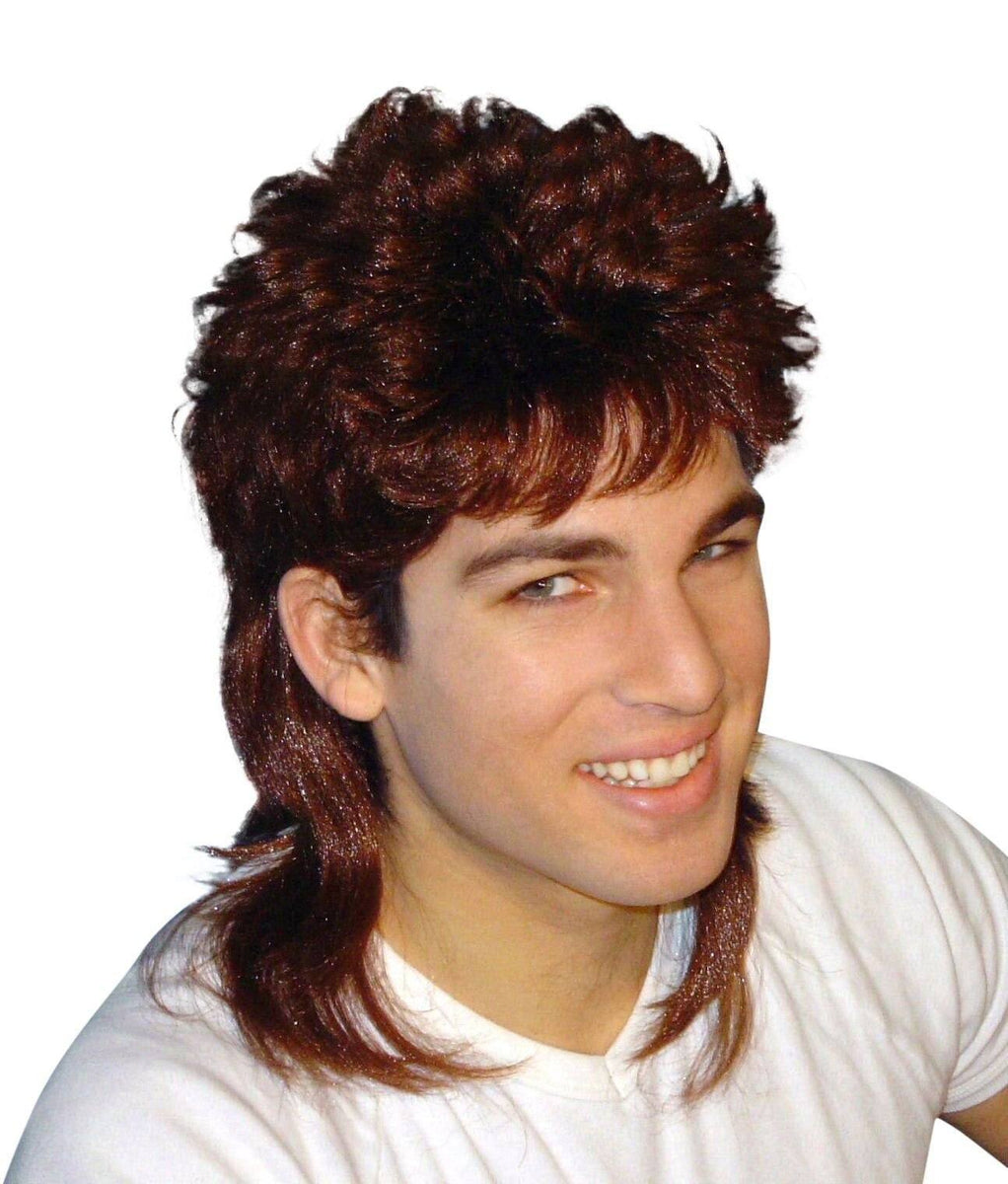 Buy Bogan Brown Mullet Wig 80's Costume Brisbane Costume Shop