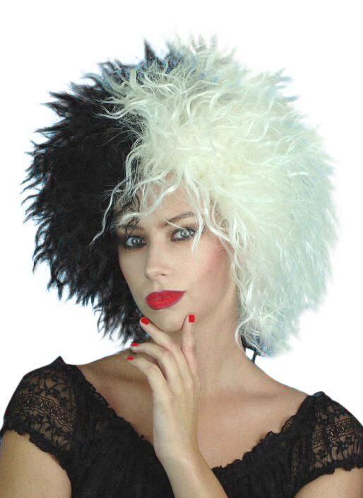Cruella De Vil Costume Wig Halloween Fancy Dress