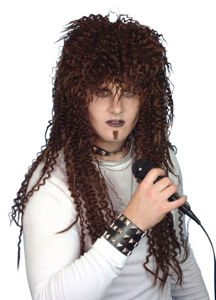 Long Shaggy Brown Mullet costume Wig